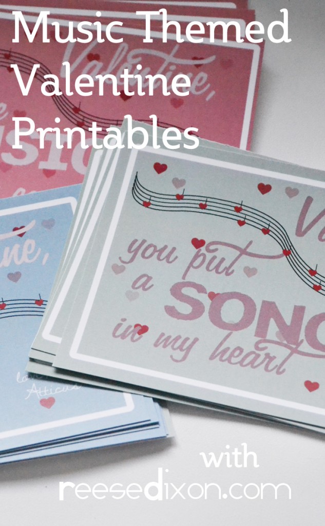 Music Themed Valentine Printables