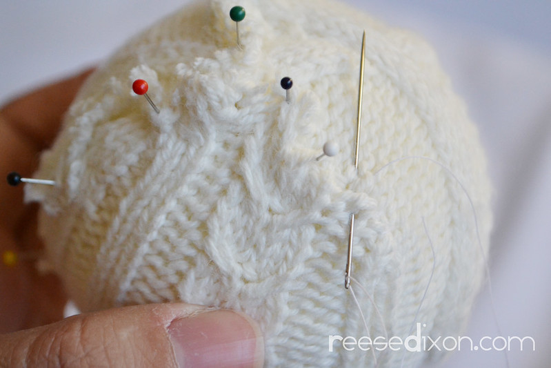 Sweater Ball Ornament Tutorial Step 4