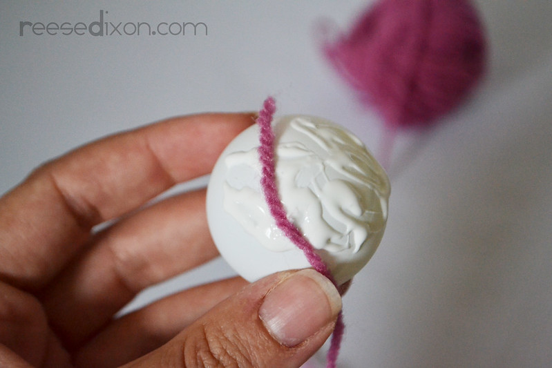 Yarn Ball Ornament Tutorial Step 2