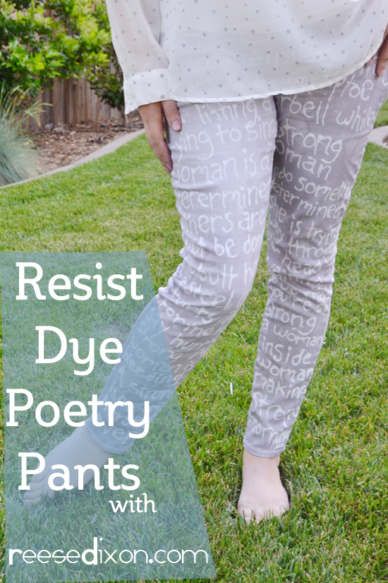 Resist Dye Poetry Pants