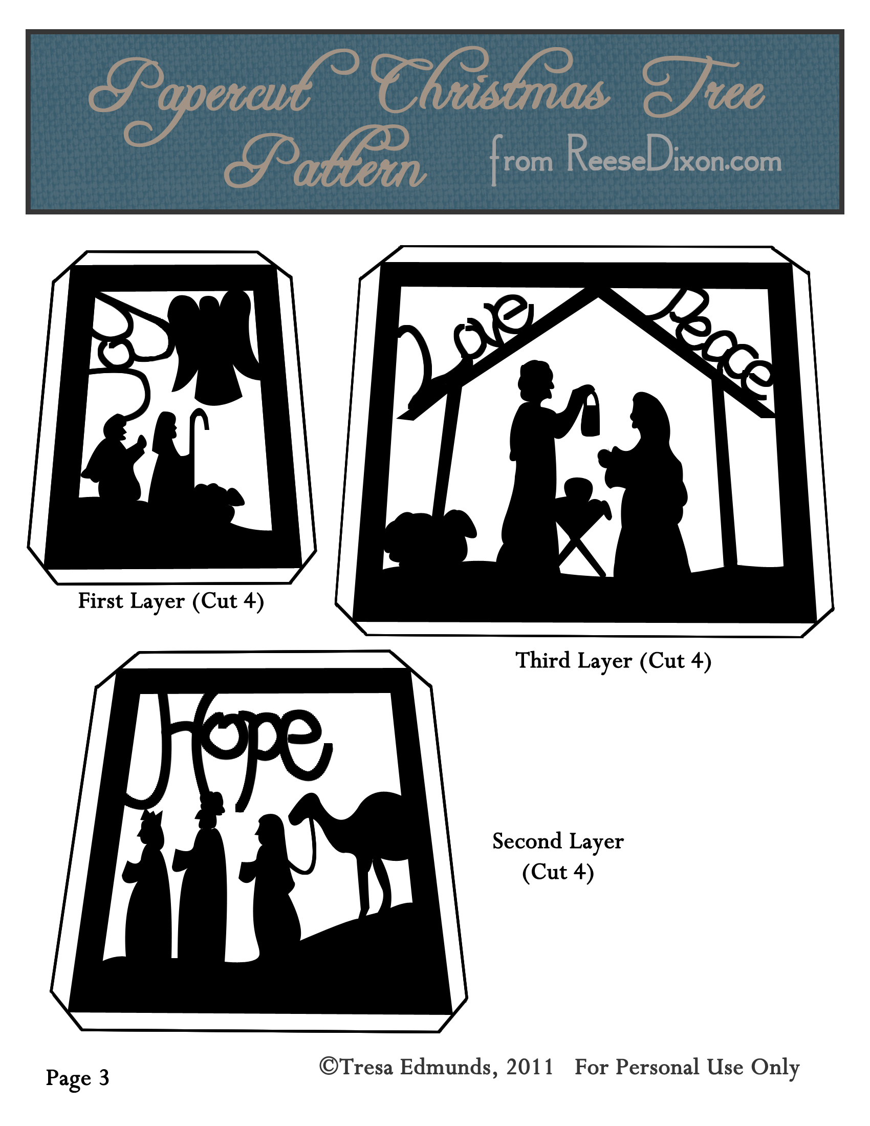 Papercut Nativity Tree - Reese Dixon